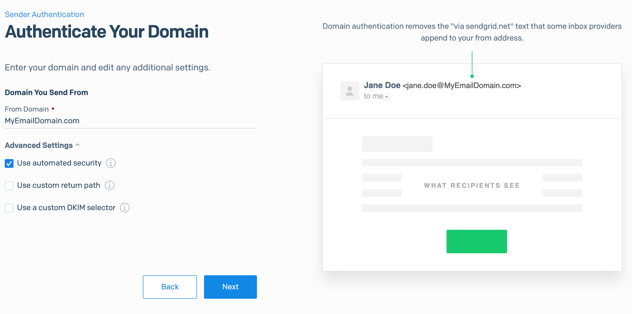 SendGrid - Domain Set up